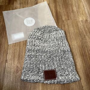 Love Your Melon | Black‎ Speckled Beanie Logo Patch